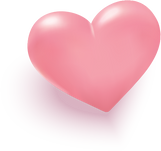 3D Pink Heart with Shadow